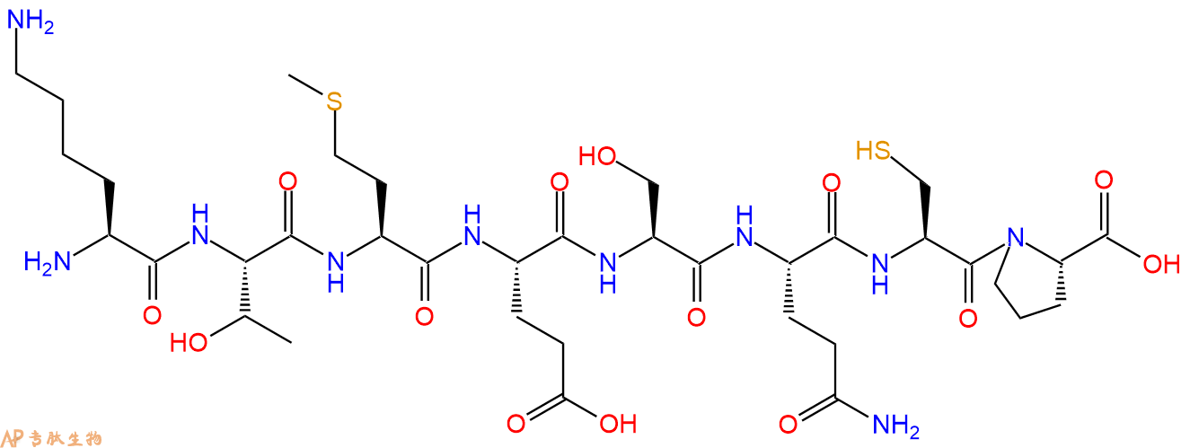 多肽KTMESQCP的参数和合成路线|三字母为Lys-Thr-Met-Glu-Ser-Gln-Cys