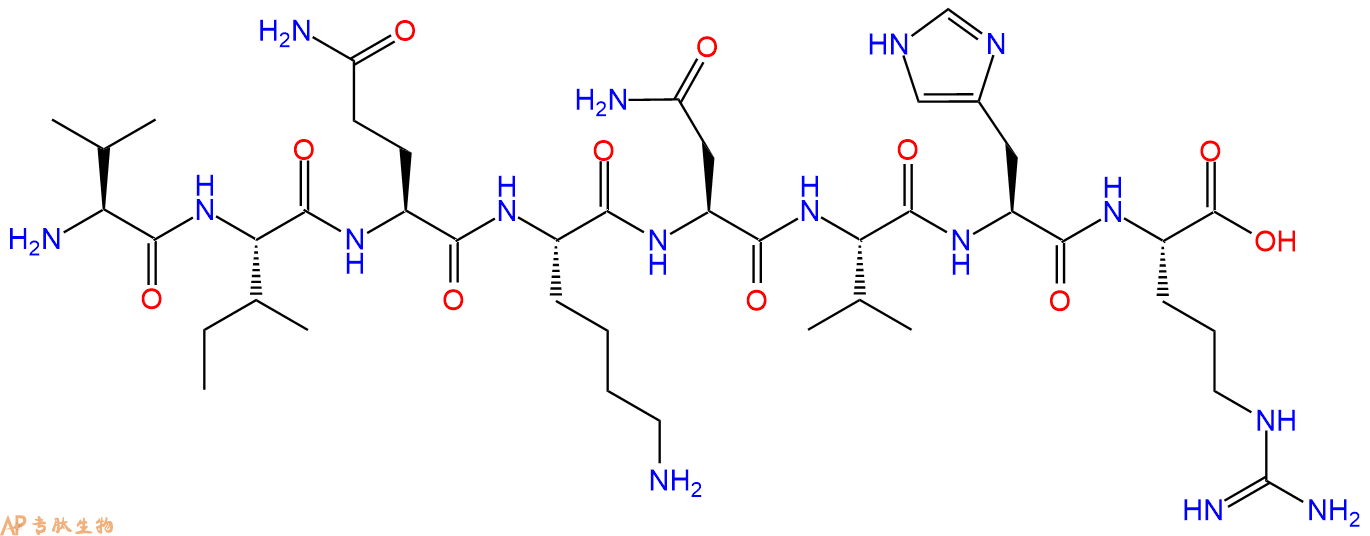 多肽VIQKNVHR的参数和合成路线|三字母为Val-Ile-Gln-Lys-Asn-Val-His