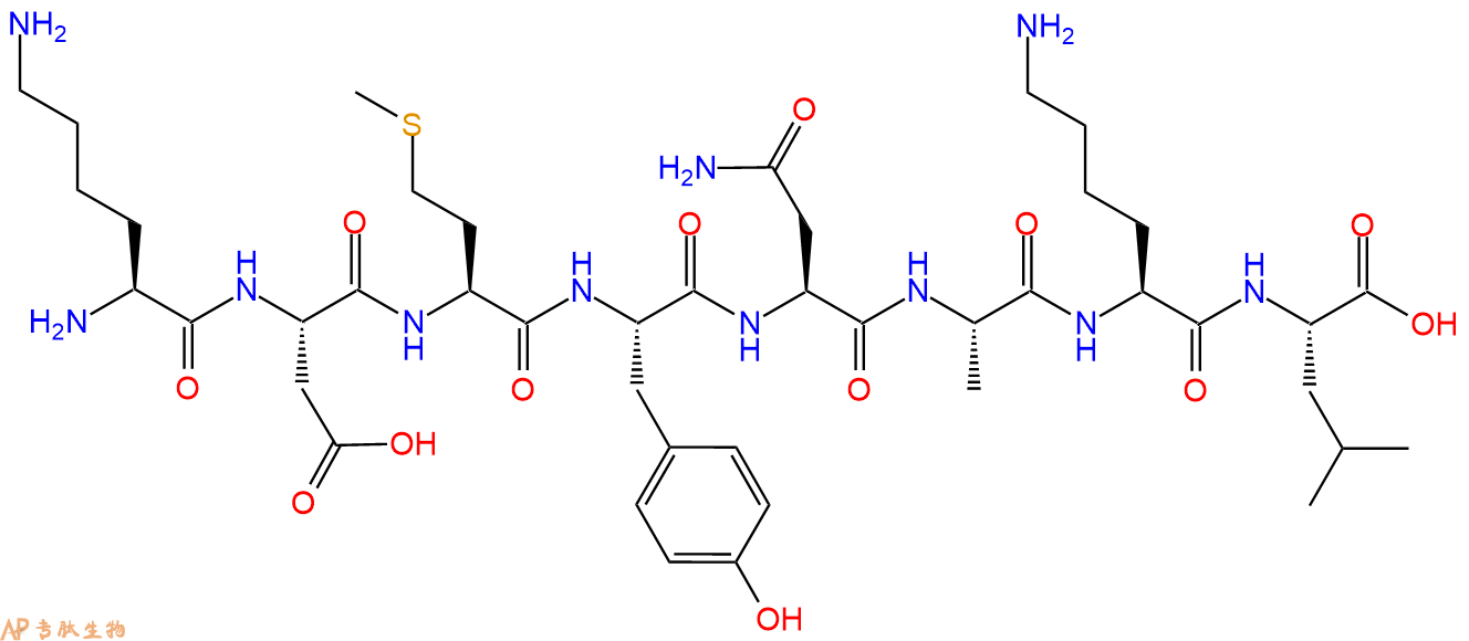 多肽KDMYNAKL的参数和合成路线|三字母为Lys-Asp-Met-Tyr-Asn-Ala-Lys