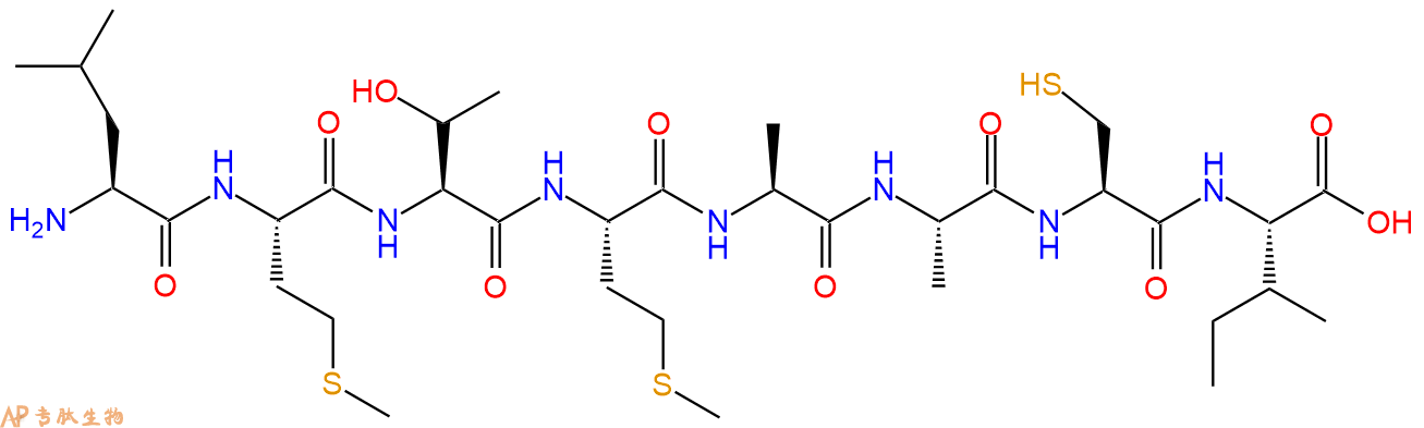 多肽LMTMAACI的参数和合成路线|三字母为Leu-Met-Thr-Met-Ala-Ala-Cys