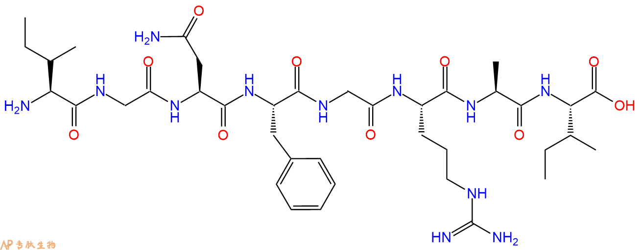 多肽IGNFGRAI的参数和合成路线|三字母为Ile-Gly-Asn-Phe-Gly-Arg-Ala