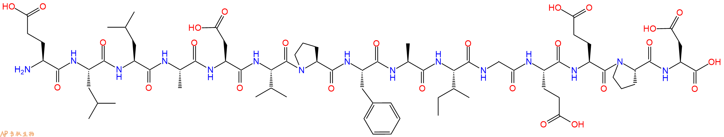 多肽ELLADVPFAIGEEPD的参数和合成路线|三字母为Glu-Leu-Leu-Ala-Asp-