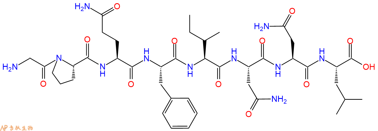 多肽GPQFINNL的参数和合成路线|三字母为Gly-Pro-Gln-Phe-Ile-Asn-Asn