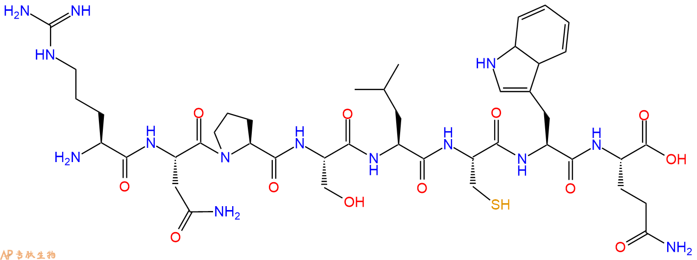 多肽RNPSLCWQ的参数和合成路线|三字母为Arg-Asn-Pro-Ser-Leu-Cys-Trp