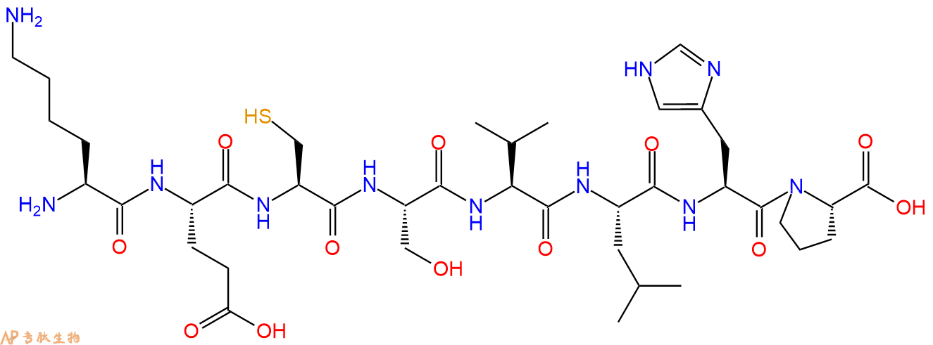 多肽KECSVLHP的参数和合成路线|三字母为Lys-Glu-Cys-Ser-Val-Leu-His