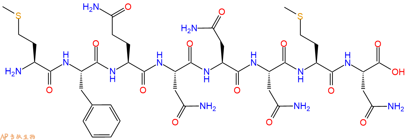 多肽MFQNNNMN的参数和合成路线|三字母为Met-Phe-Gln-Asn-Asn-Asn-Met