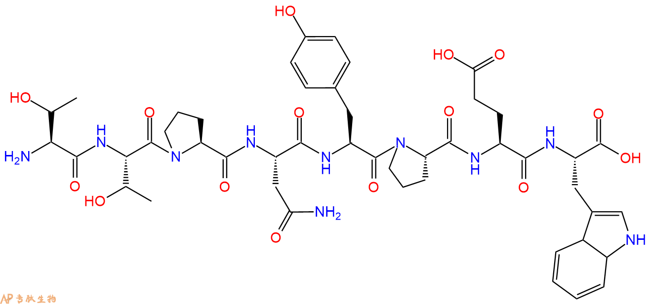 多肽TTPNYPEW的参数和合成路线|三字母为Thr-Thr-Pro-Asn-Tyr-Pro-Glu