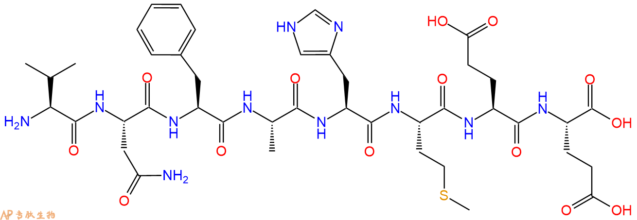 多肽VNFAHMEE的参数和合成路线|三字母为Val-Asn-Phe-Ala-His-Met-Glu