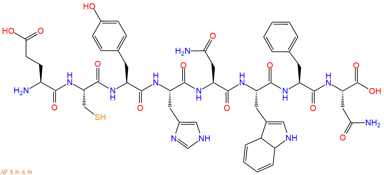 多肽ECYHNWFN的参数和合成路线|三字母为Glu-Cys-Tyr-His-Asn-Trp-Phe
