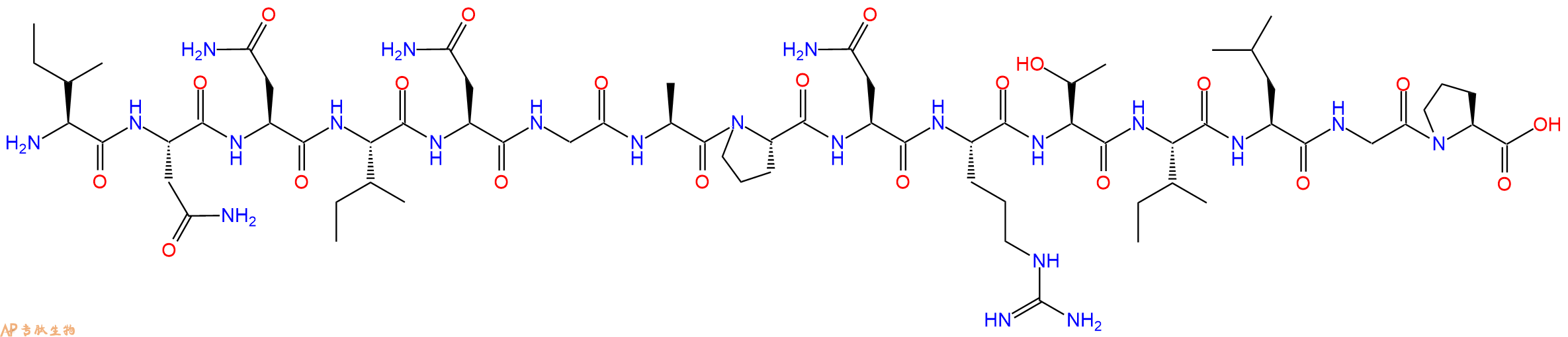 多肽INNINGAPNRTILGP的参数和合成路线|三字母为Ile-Asn-Asn-Ile-Asn-