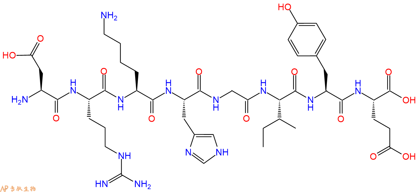 多肽DRKHGIYE的参数和合成路线|三字母为Asp-Arg-Lys-His-Gly-Ile-Tyr