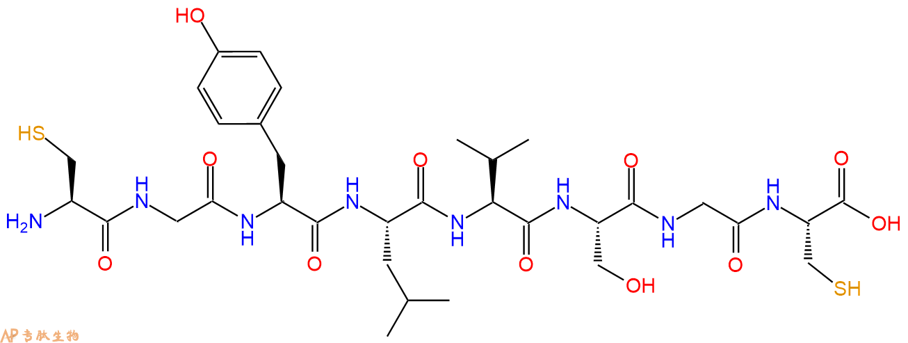多肽CGYLVSGC的参数和合成路线|三字母为Cys-Gly-Tyr-Leu-Val-Ser-Gly