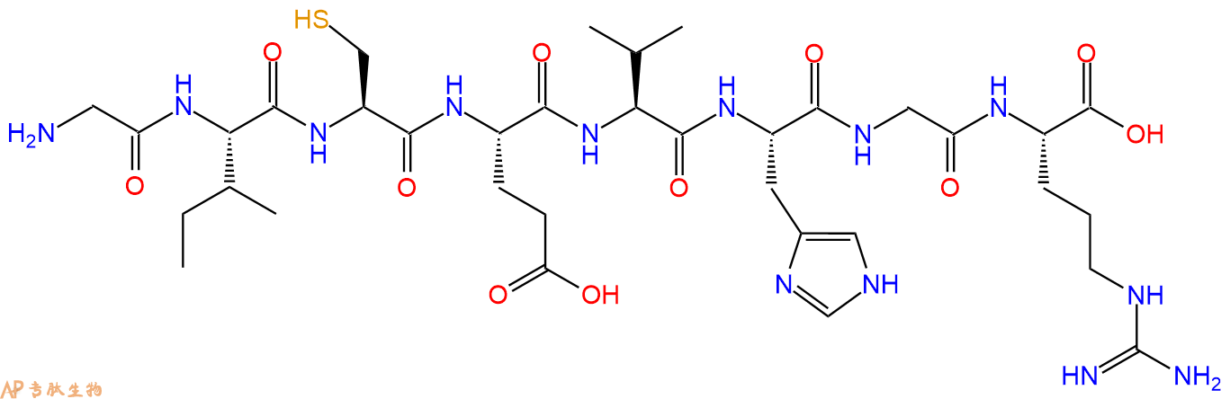 多肽GICEVHGR的参数和合成路线|三字母为Gly-Ile-Cys-Glu-Val-His-Gly
