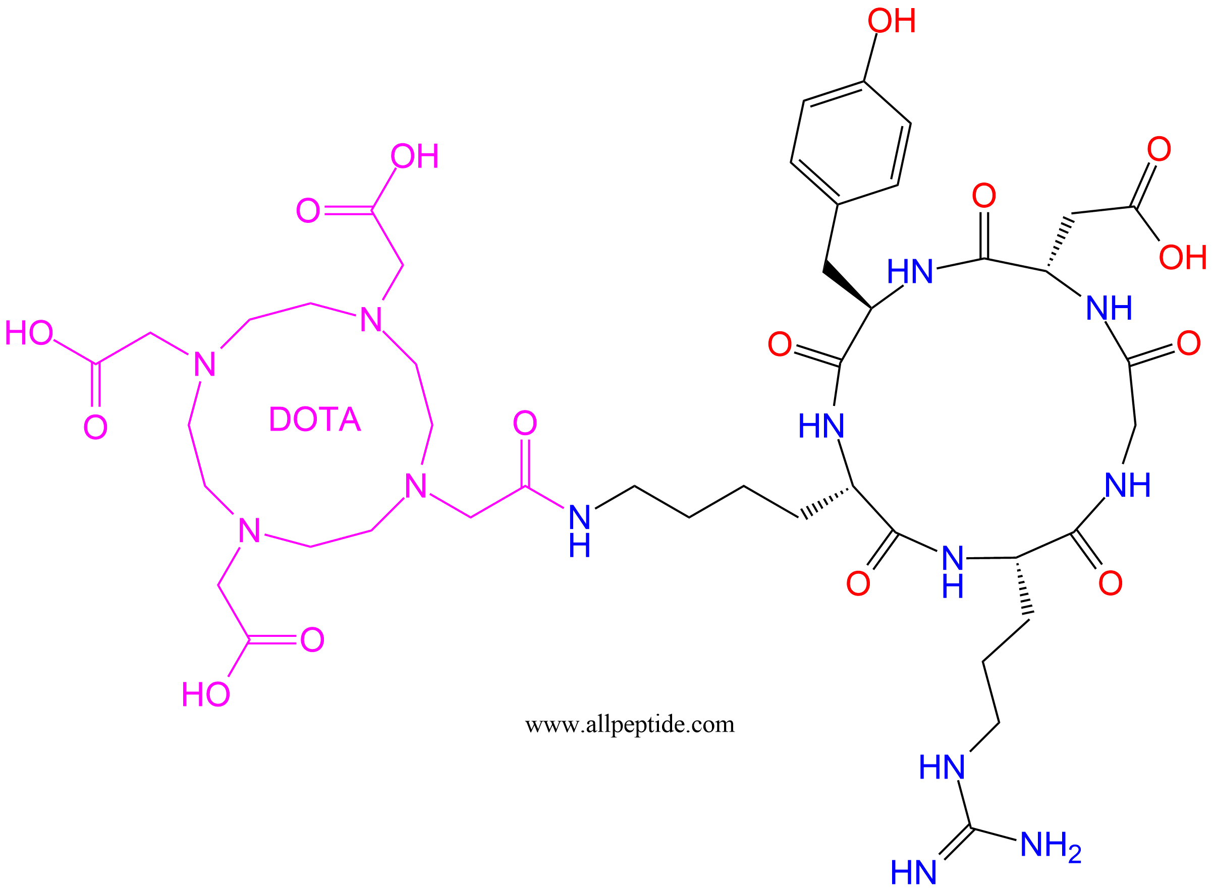 专肽生物产品c(RGD)环肽：DOTA-c(RGDyK)