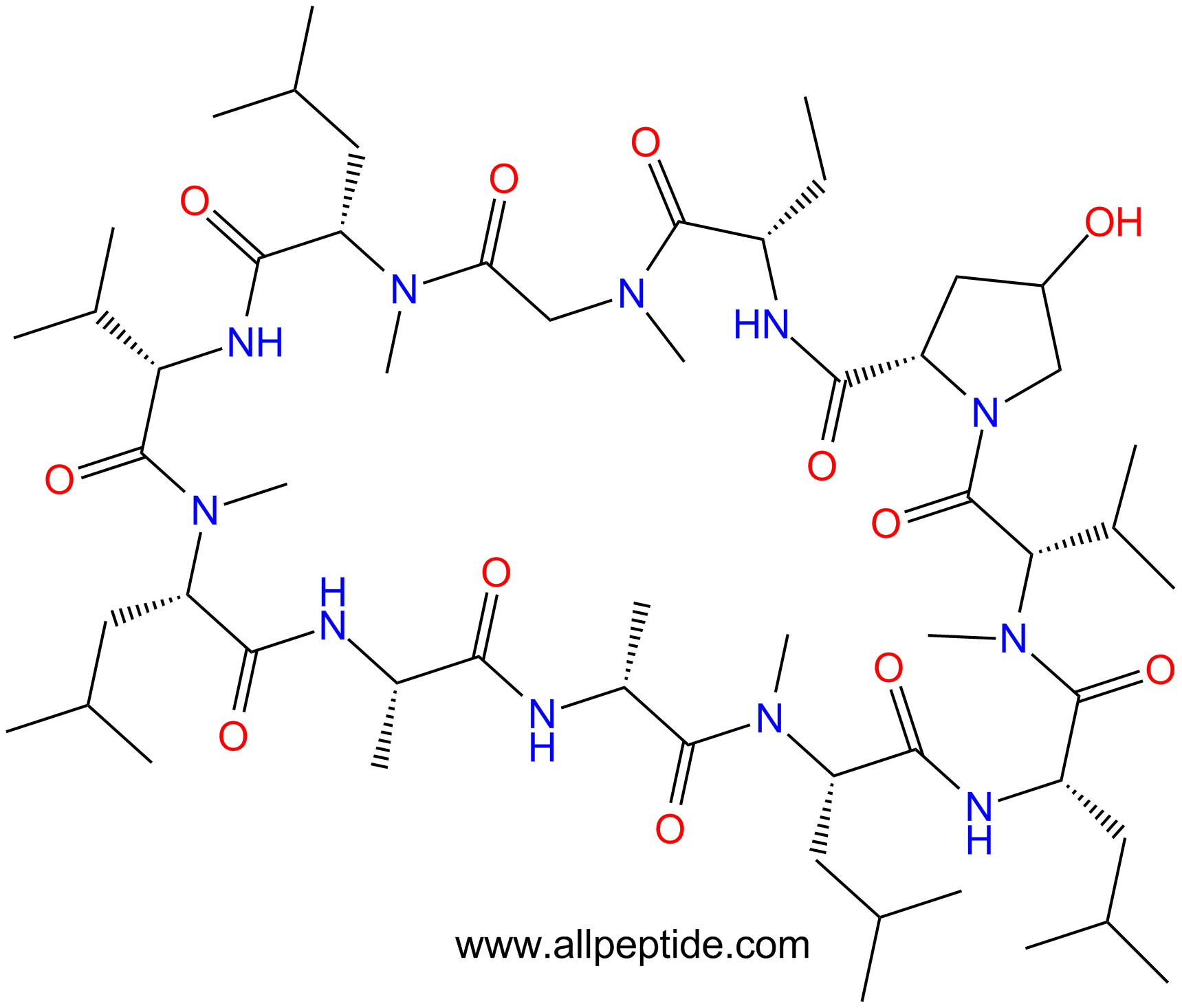 专肽生物产品cyclo-(Hyp-Abu-Sar-(NMe)Leu-Val-(NMe)Leu-A-DAla-(N116236-52-3