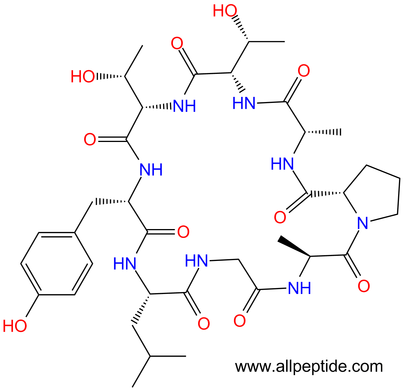 专肽生物产品八肽cyclo(TTYLGAPA)(main chain cyclo)1004749-74-9