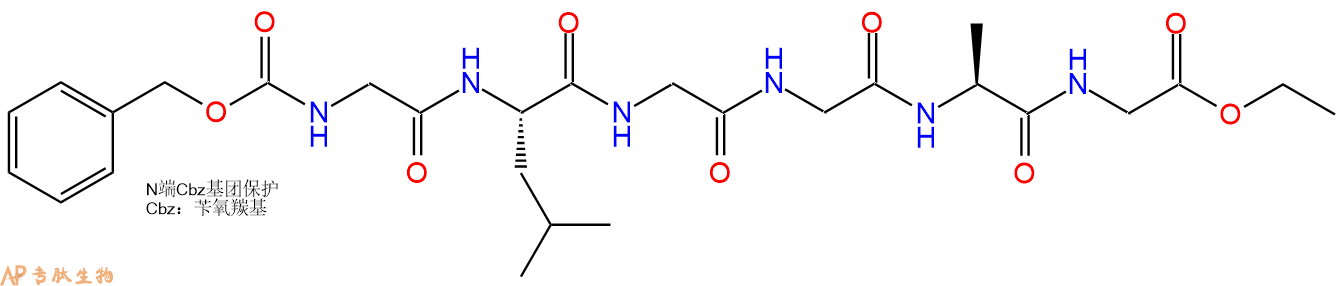 专肽生物产品六肽Cbz-Gly-Leu-Gly-Gly-Ala-Gly-乙酯化16421-96-8