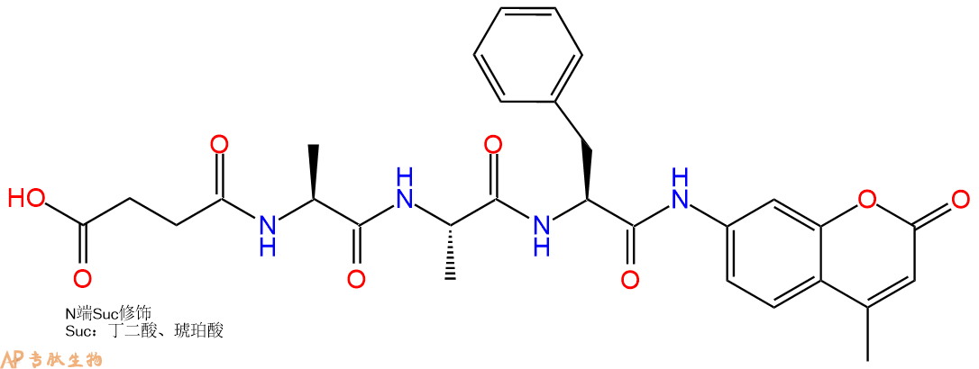专肽生物产品三肽Suc-Ala-Ala-Phe-7-氨基-4-甲基香豆素71973-79-0