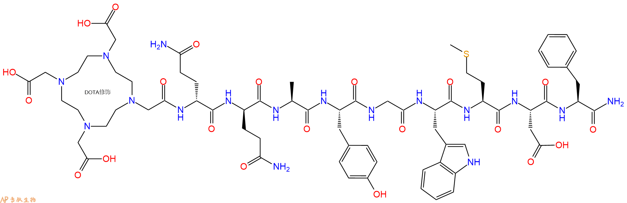 专肽生物产品DOTA-(D-Gln)2-Ala-Tyr-Gly-Trp-Met-Asp-Phe-NH21293368-75-8