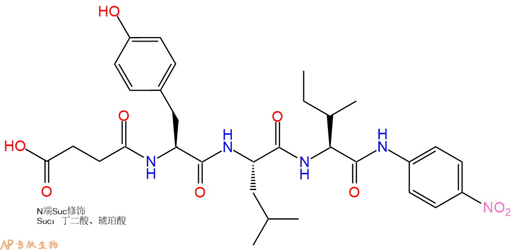 专肽生物产品三肽Suc-Tyr-Leu-Ile-对硝基苯胺82155-58-6