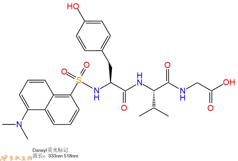 专肽生物产品肽基-甘氨酸单加氧酶底物：Dansyl-Tyr-Val-Gly-OH113527-49-4