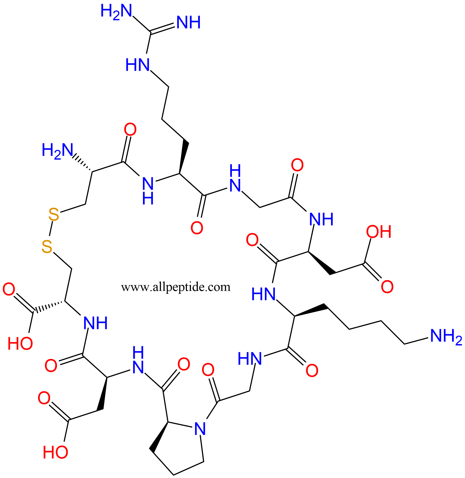 专肽生物产品RGD环肽：iRGD peptide、c(CRGDKGPDC)1392278-76-0