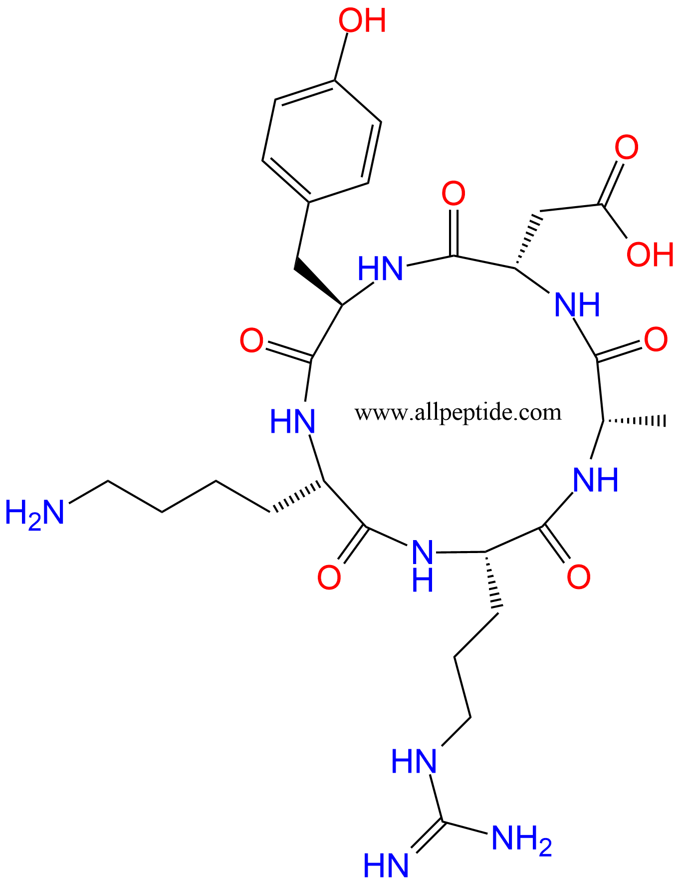 专肽生物产品c(RGD)环肽：c(RADyK)、、c(RAD-DTyr-K)1193347-53-3