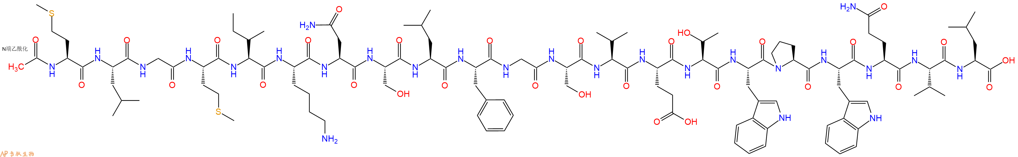 专肽生物产品Acetyl-Heme-Binding Protein 1 (1-21) (human)946571-77-3