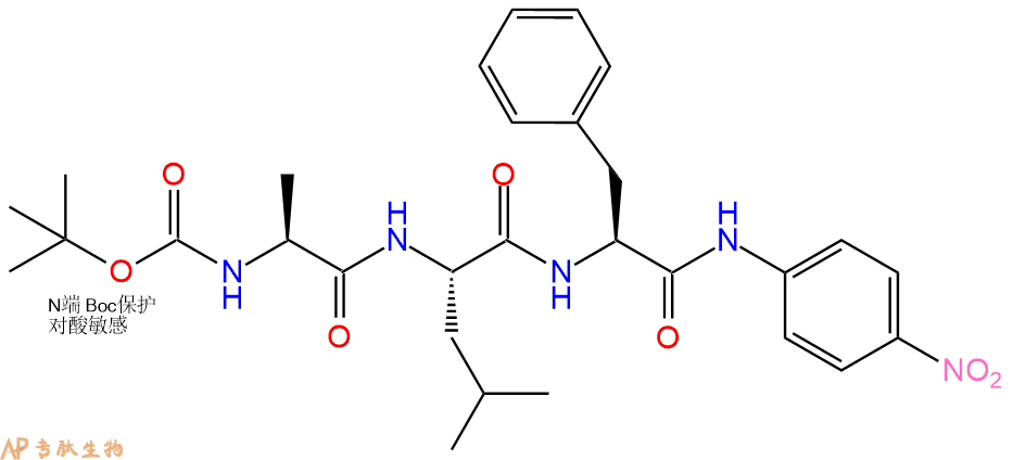 专肽生物产品三肽Boc-Ala-Leu-Phe-对硝基苯胺123068-61-1