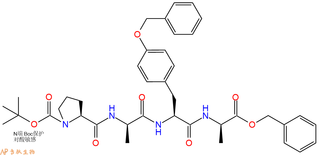 专肽生物产品四肽Boc-Pro-DAla-Tyr(Bzl)-DAla-苄酯化374116-54-8