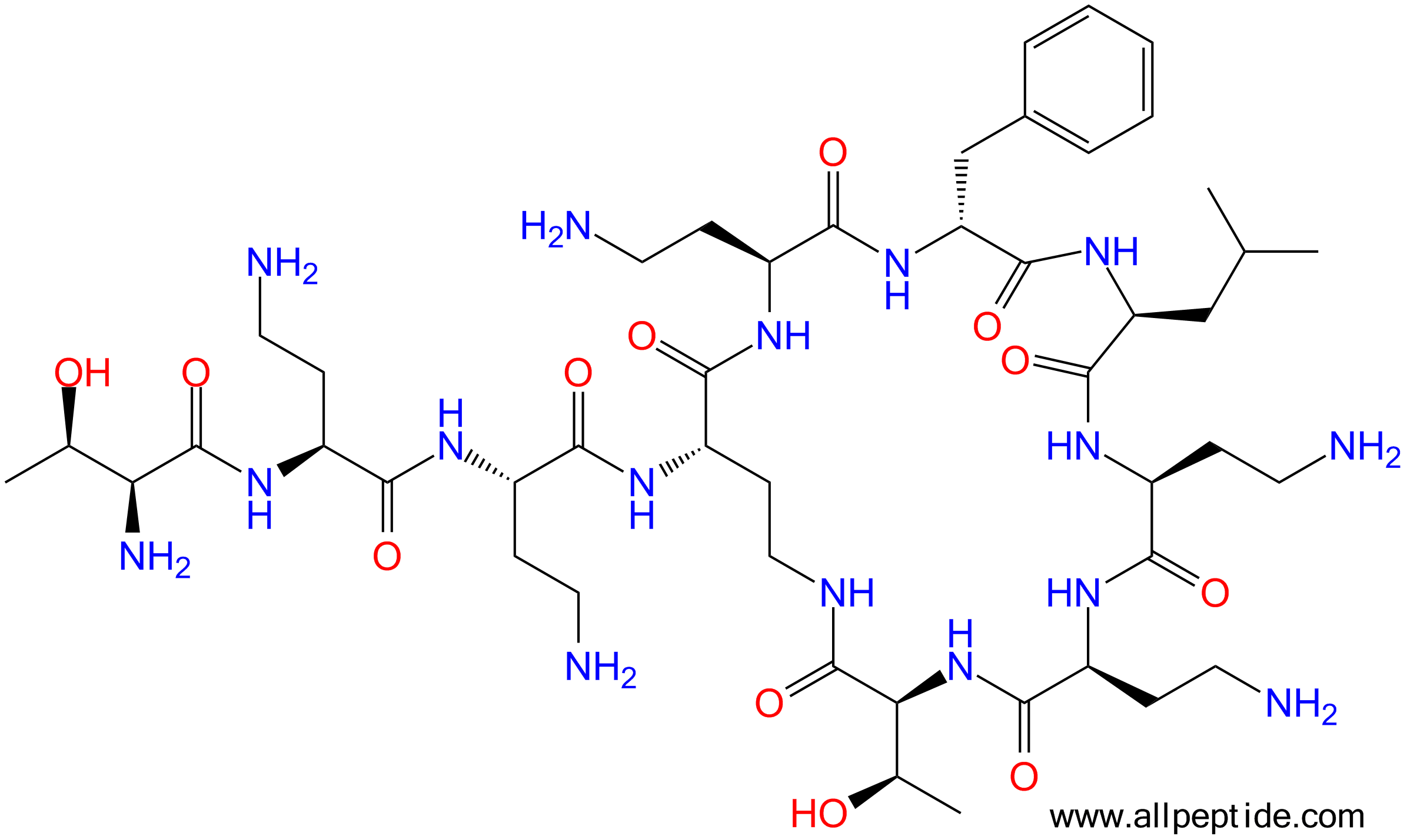 专肽生物产品多粘菌素B九肽、Polymyxin B nonapeptide2220175-42-6/86408-36-8
