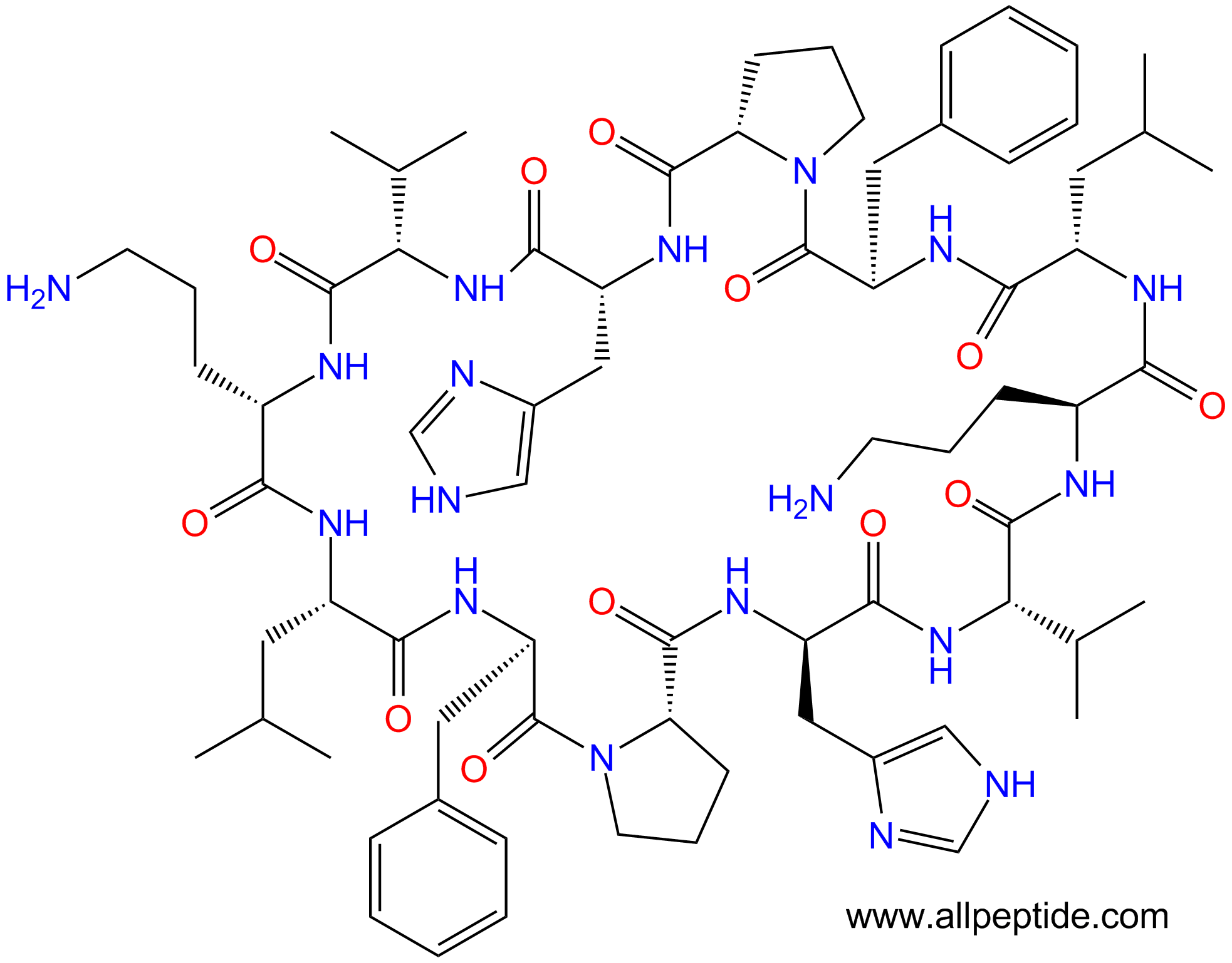 专肽生物产品cyclo(Val-Orn-Leu-DPhe-Pro-DHis-)21156462-13-3