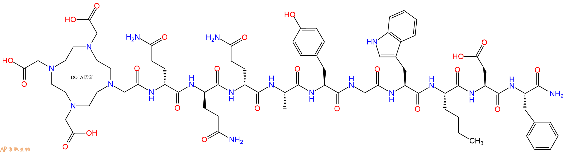 专肽生物产品DOTA-(D-Gln)3-Ala-Tyr-Gly-Trp-Nle-Asp-Phe-NH21293368-78-1