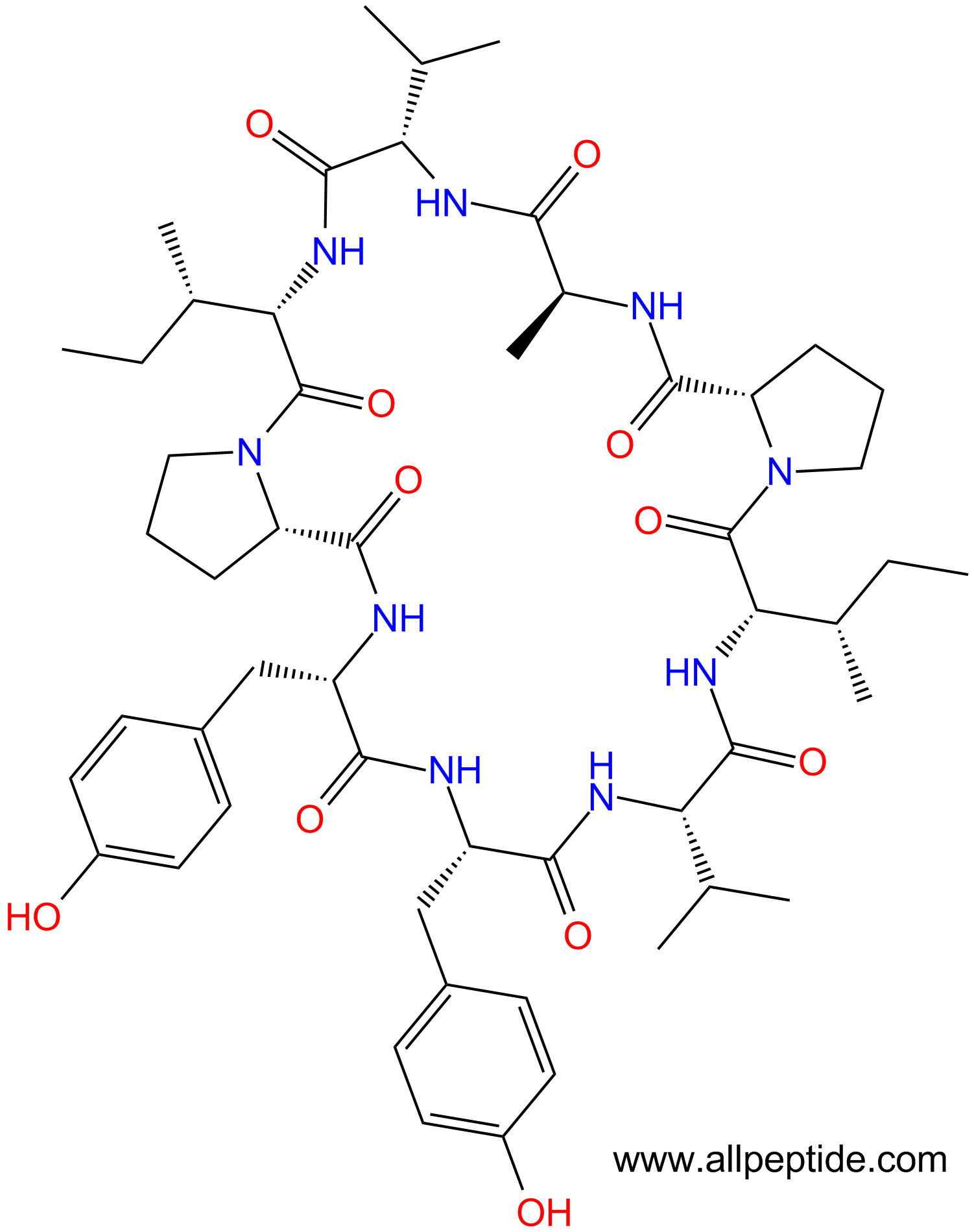 专肽生物产品cyclo(Val-I-P-A-Val-I-P-Tyr-Tyr-)870245-71-9
