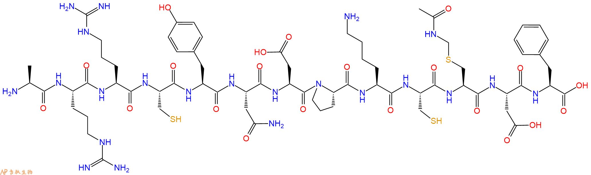 专肽生物产品十三肽ARRCYNDPKC-C(Acm)-DF1191395-92-2/1191395-95-5