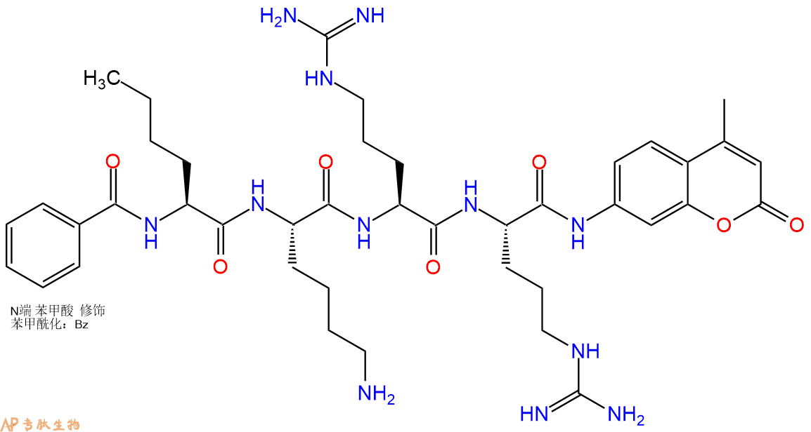 专肽生物产品标记肽Bz-nLKRR-7-氨基-4-甲基香豆素863975-32-0