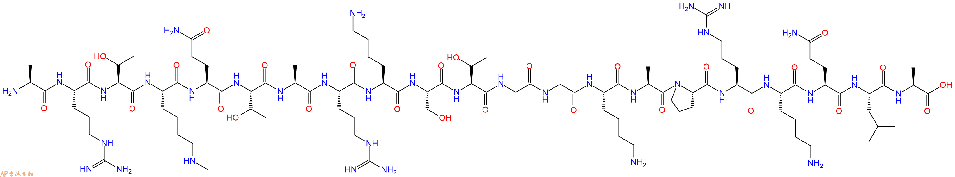 专肽生物产品组蛋白肽段[Lys(Me)4]-Histone H3(1-21), H3K4(Me1)