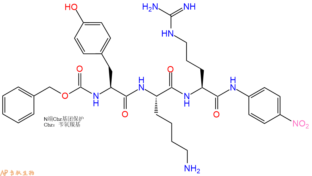 专肽生物产品三肽Z-Tyr-Lys-Arg-对硝基苯胺108318-36-1