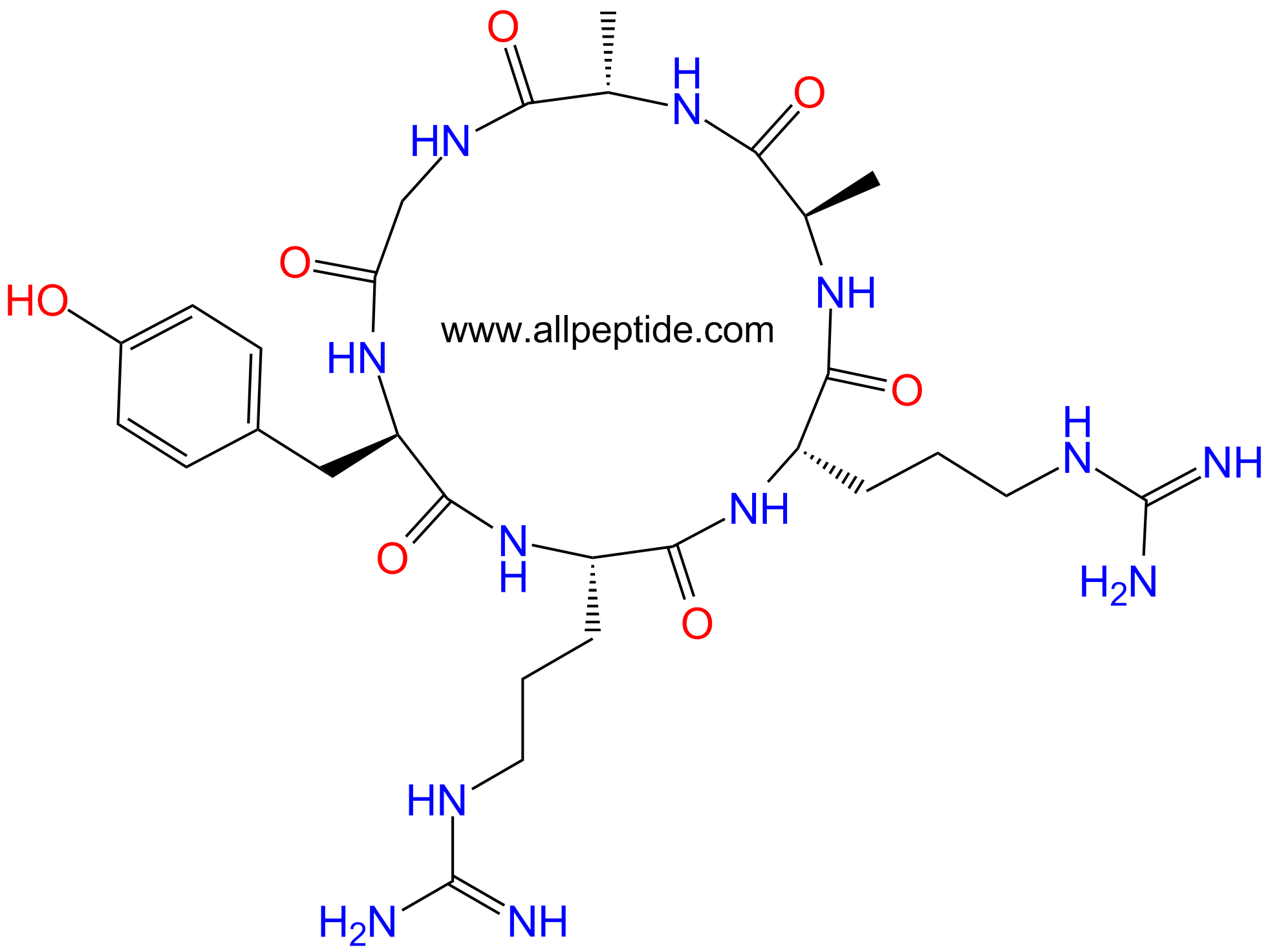 专肽生物产品环六肽c(DTyr-Arg-Arg-DAla-Ala-Gly)947401-73-2