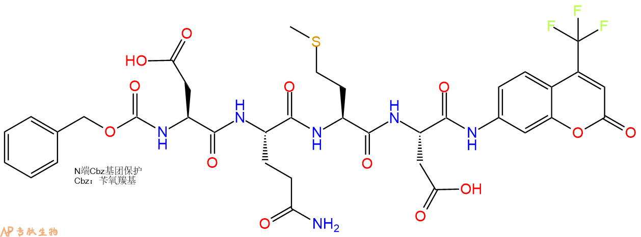 专肽生物产品四肽Z-Asp-Gln-Met-Asp-7-氨基-4-三氟甲基香豆素1926163-45-2