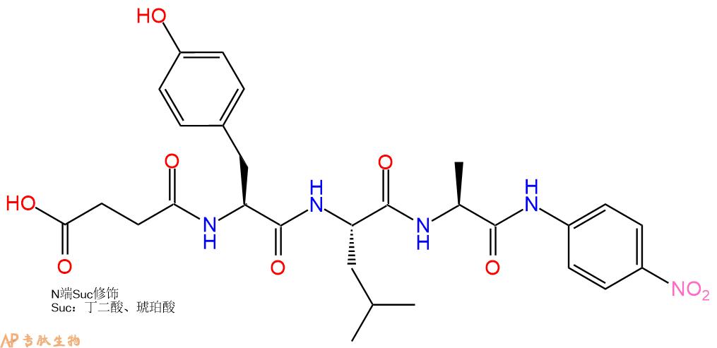 专肽生物产品三肽Suc-Tyr-Leu-Ala-对硝基苯胺82155-56-4