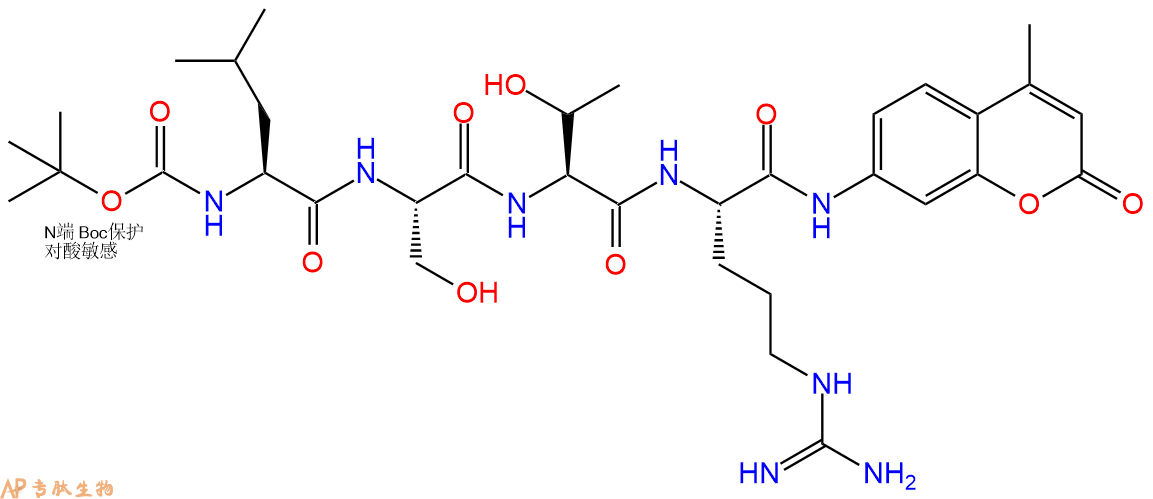 专肽生物产品蛋白酶体底物：Boc-Leu-Ser-Thr-Arg-7-氨基-4-甲基香豆素73554-93-5