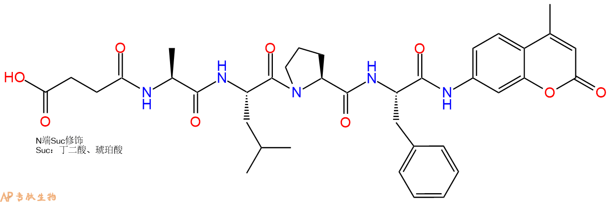 专肽生物产品肽基脯氨酰异构酶底物：Suc-Ala-Leu-Pro-Phe-7-氨基-4-甲基香豆素142997-31-7