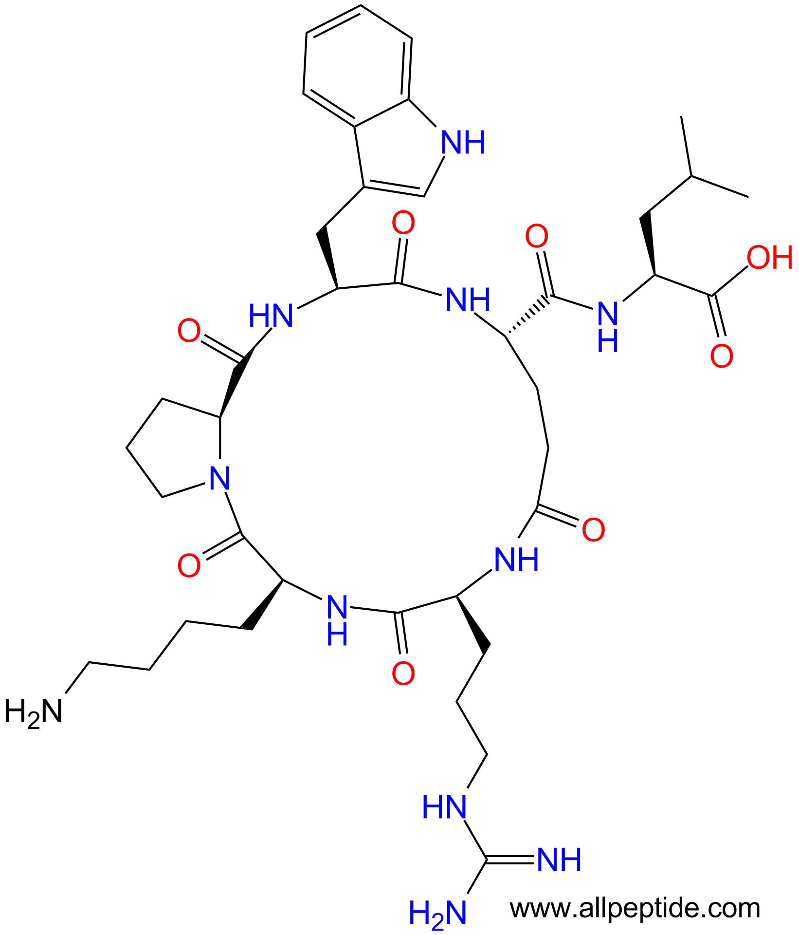专肽生物产品神经降压肽(Lys9, Trp11, Glu12)-Neurotensin(8-13)(Cyclic160662-16-8