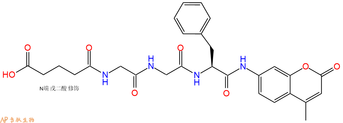 专肽生物产品标记肽Glutaryl-GGF-7-氨基-4-甲基香豆素70996-06-4