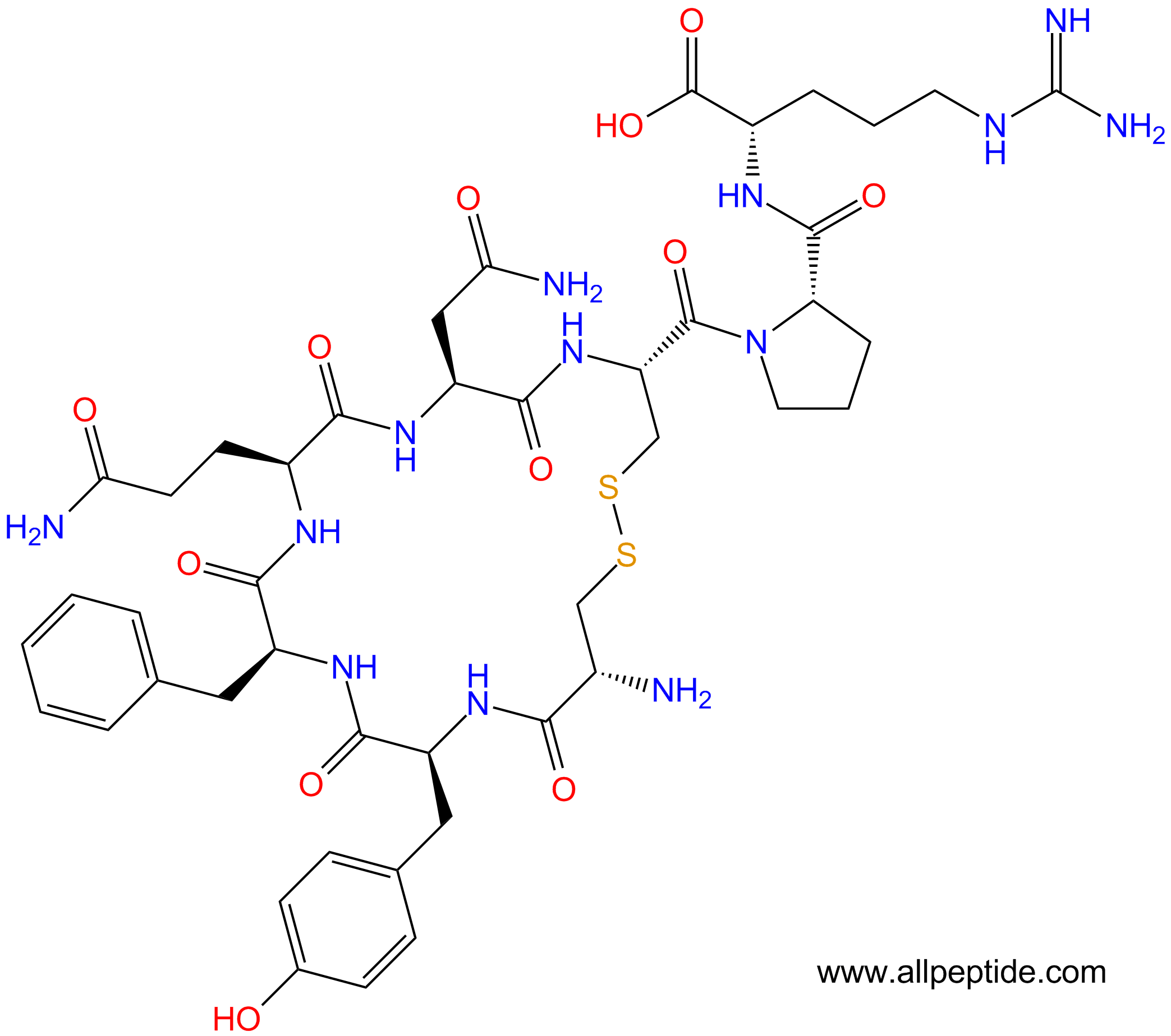 专肽生物产品[Arg8, des-Gly-NH29]-Vasopressin37552-33-3