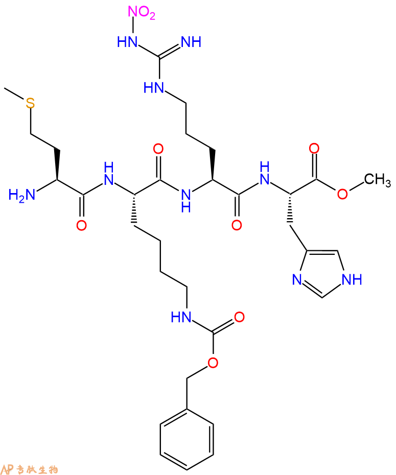 专肽生物产品四肽Met-Lys(Cbz)-Arg(NO2)-His-甲酯化33385-89-6