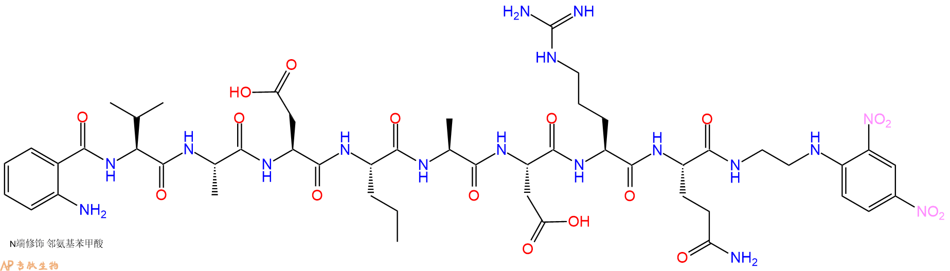 专肽生物产品八肽Abz-VAD-Nva-ADRQ-EDDnp1538576-36-1