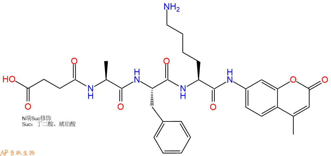 专肽生物产品三肽Suc-Ala-Phe-Lys-7-氨基-4-甲基香豆素73207-91-7