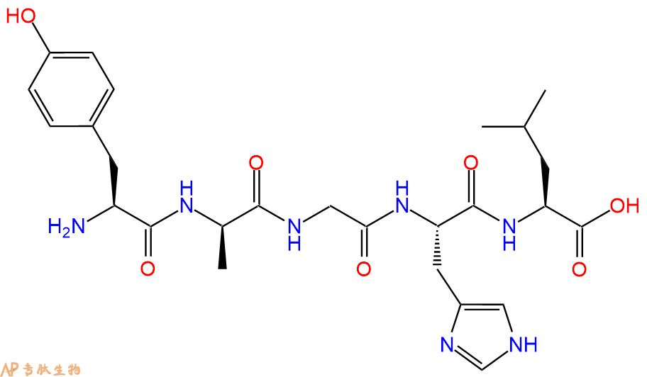 专肽生物产品五肽Tyr-DAla-Gly-His-Leu64963-15-1